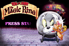 Tom and Jerry: The Magic Ring title screen for GameBoy Advance
